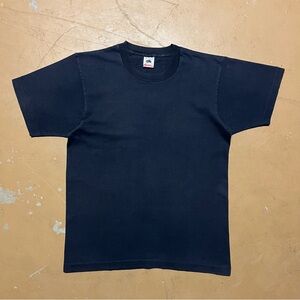Vintage Sunfaded Fruit Of the Loom Blank Black T-Shirt Medium